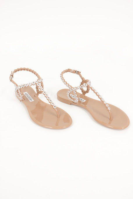 ALMOST BARE CRYSTAL JELLY SANDAL FLAT