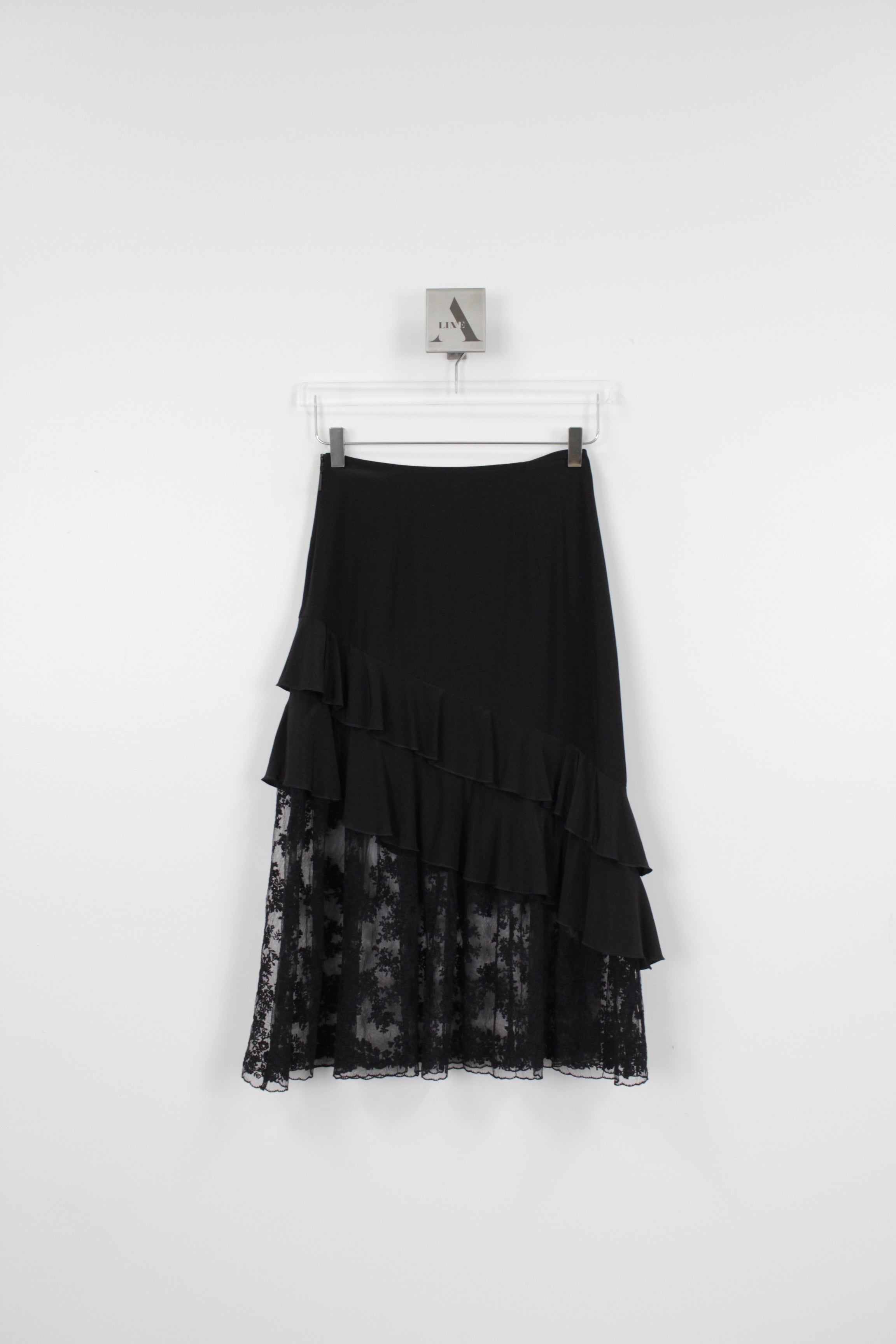 CDC RUFFLE SKIRT w/EMBROIDERED LACE TULLE COMBO