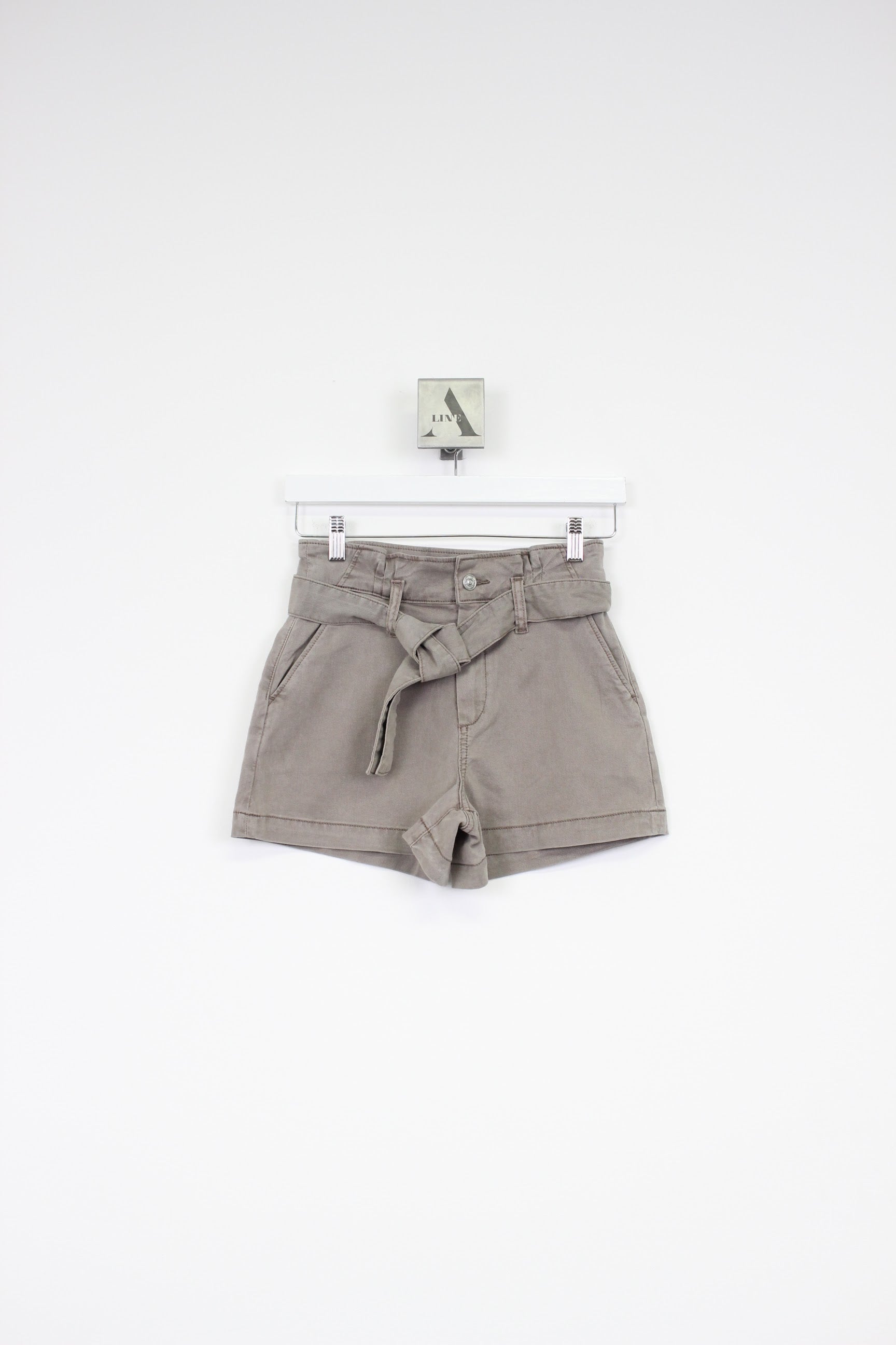 Anessa Short w/ Pleated Waistband + Tie-Vintage Moss Taupe