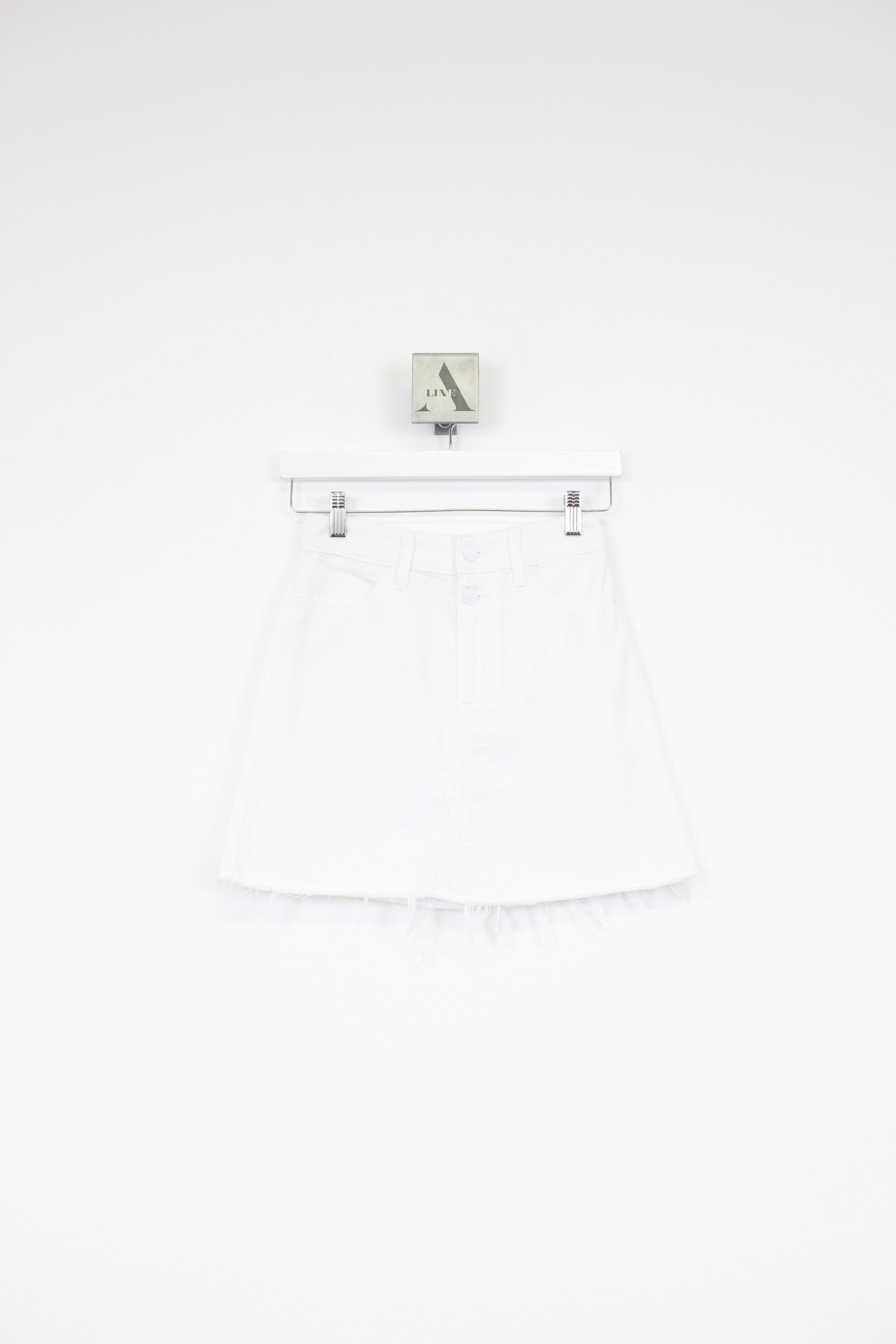 Aideen Skirt w/ Double Button-Crisp White